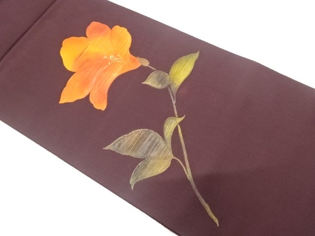 JAPANESE KIMONO / NAGOYA OBI / SILK / WOVEN LILY